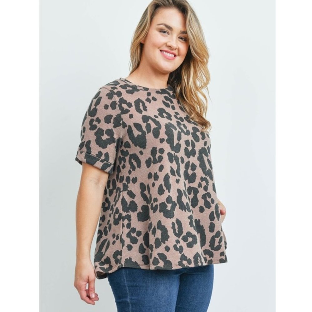 Dark Lavender Leopard Swing Top